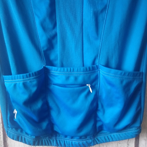 Specialized Men's Performance Cycling Jersey Full Zip Bue Back Pockets Size L - Picture 5 of 5